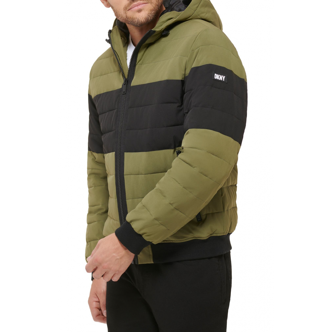 'Zip Front' Gesteppte Jacke für Herren