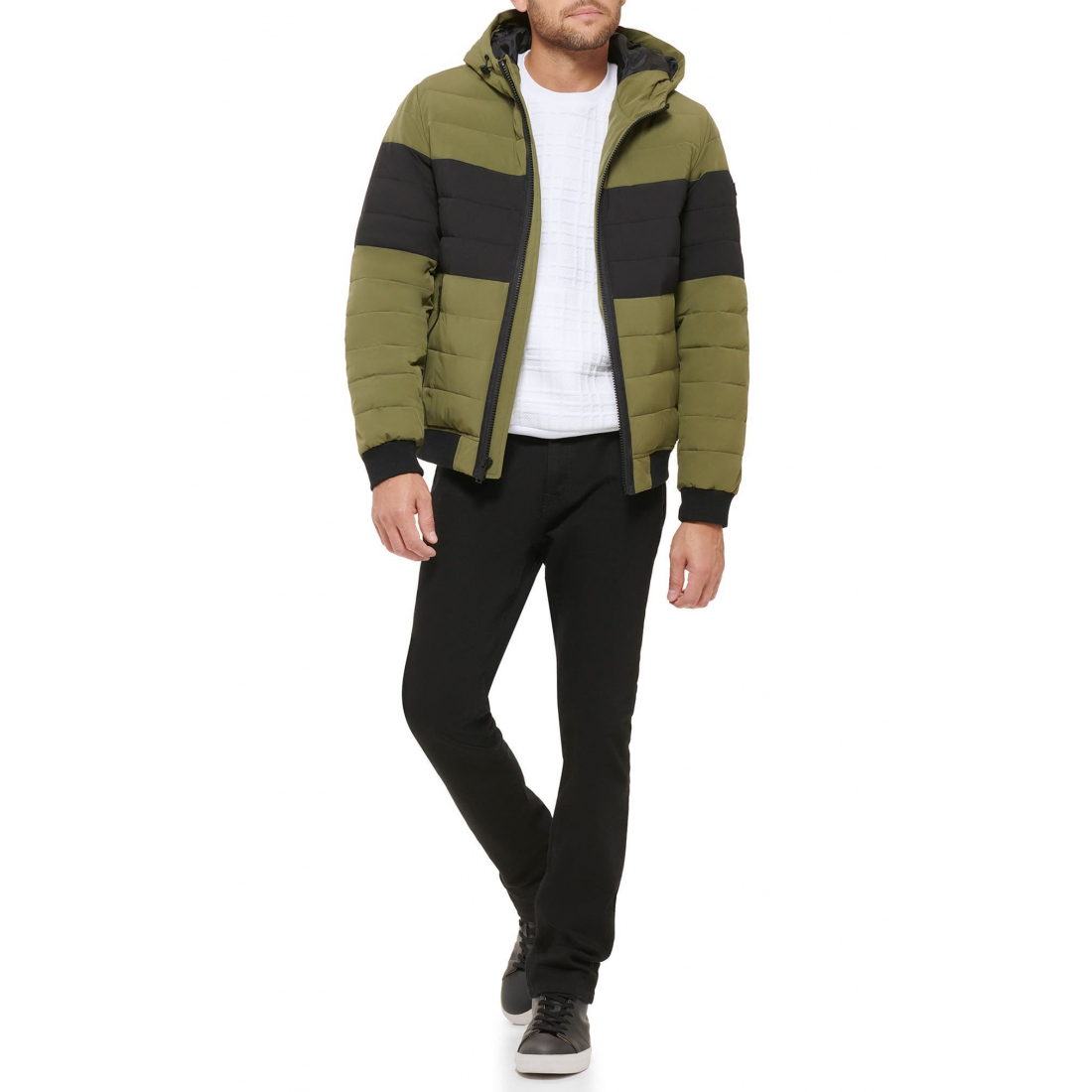 'Zip Front' Gesteppte Jacke für Herren