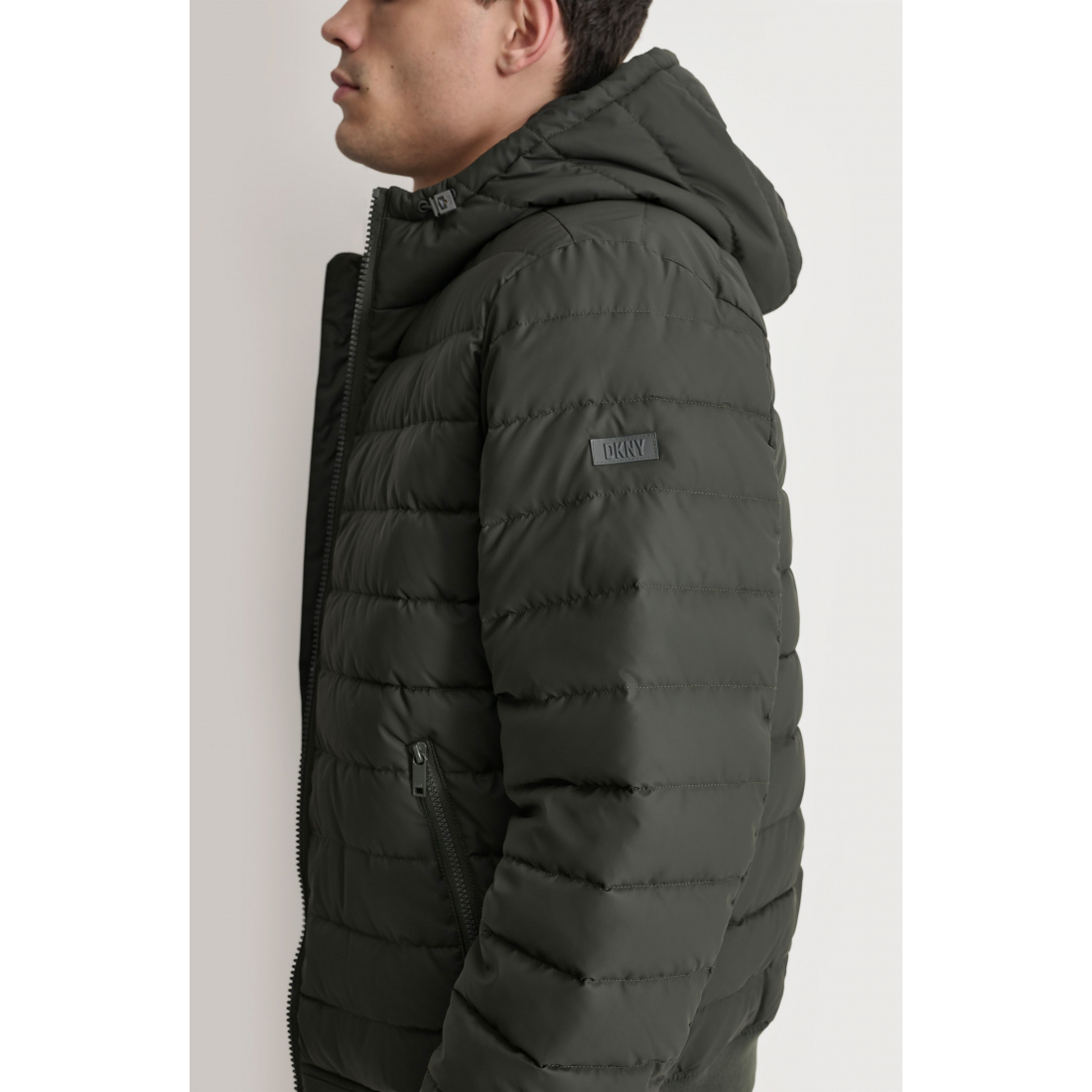 'Rubberized Front Zip' Pufferjacke für Herren