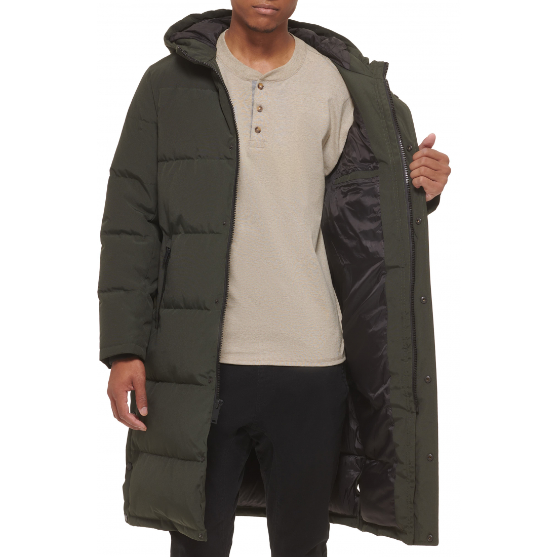 'Zip Front Longline' Pufferjacke für Herren