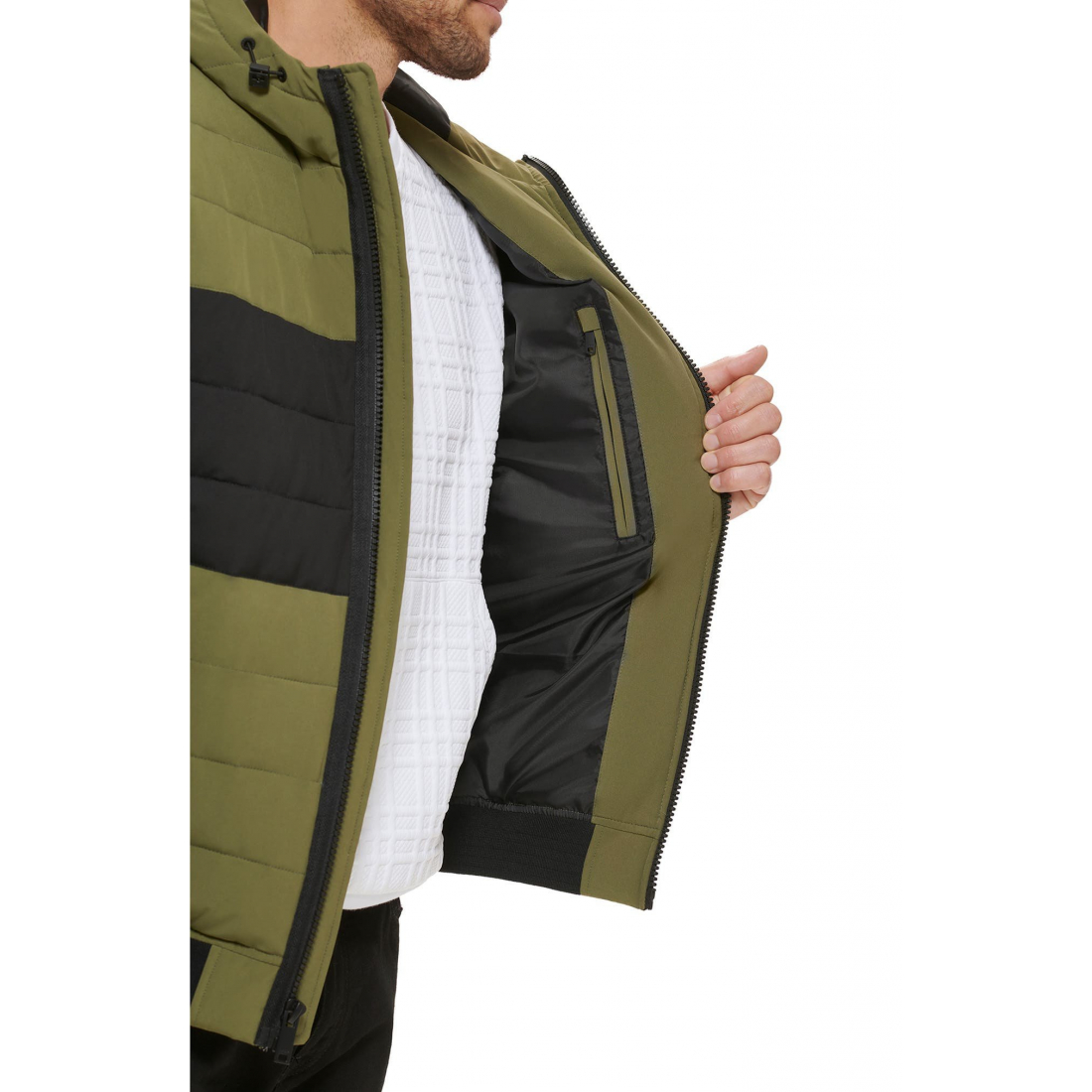 'Zip Front' Gesteppte Jacke für Herren