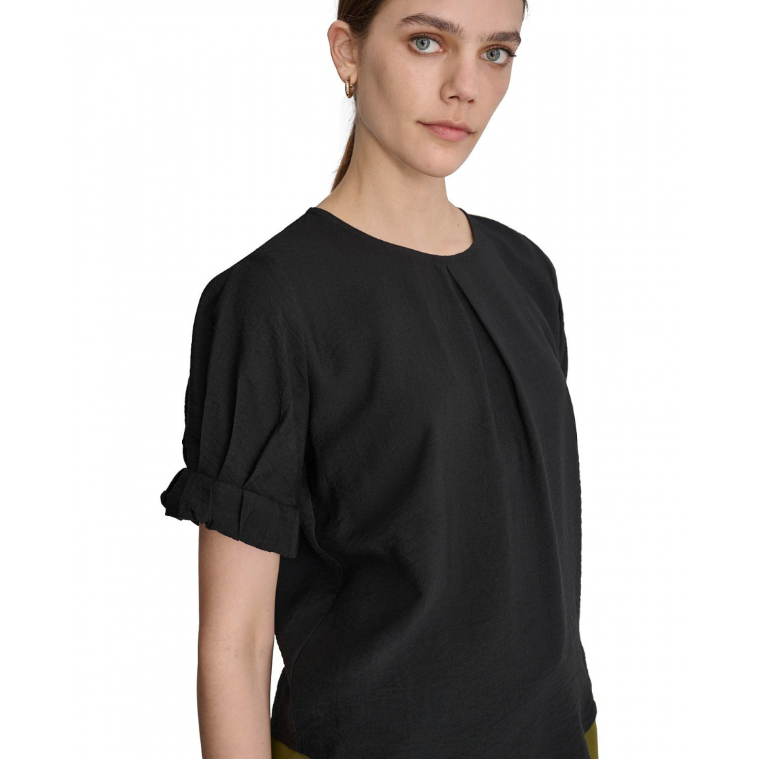 Blouse à manches 3/4 'Puff-Sleeve Pleated' pour Femmes