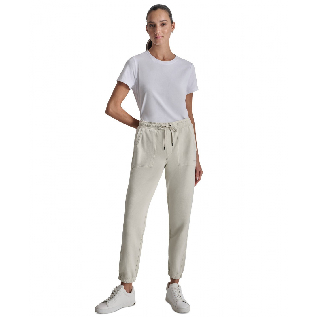 Jogging 'Cotton-Blend Tie-Waist' pour Femmes