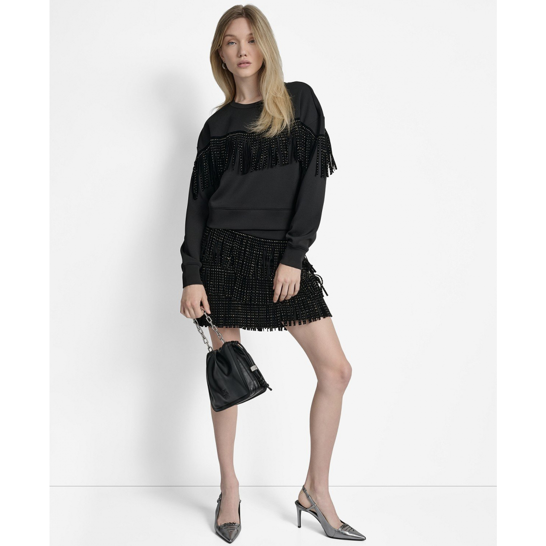 Pull 'Studded Fringe' pour Femmes