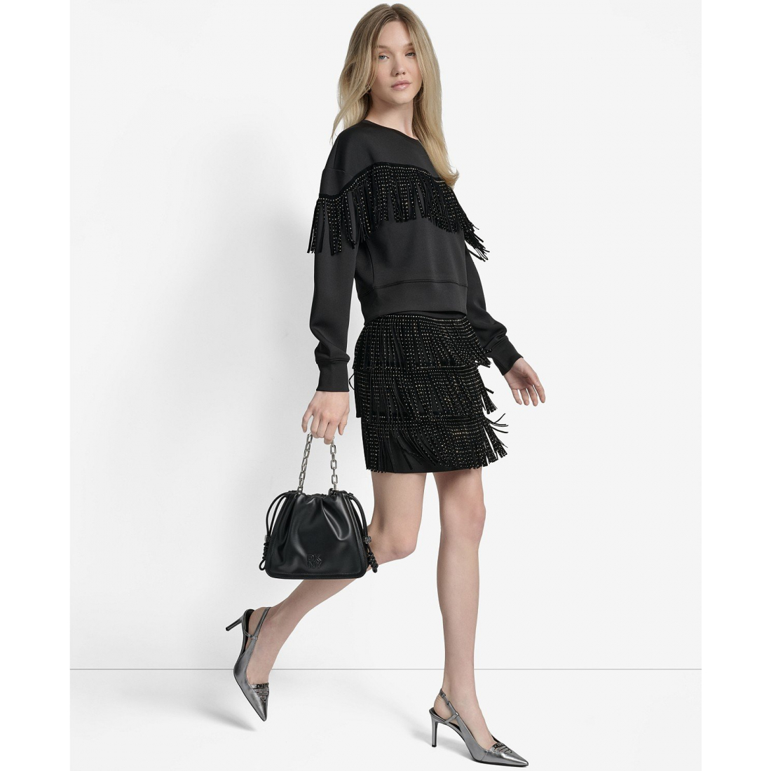 Pull 'Studded Fringe' pour Femmes