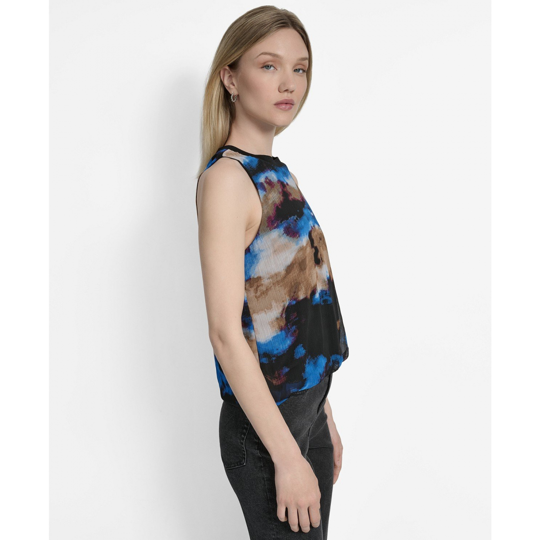 Haut sans manches 'Printed Bubble-Hem' pour Femmes