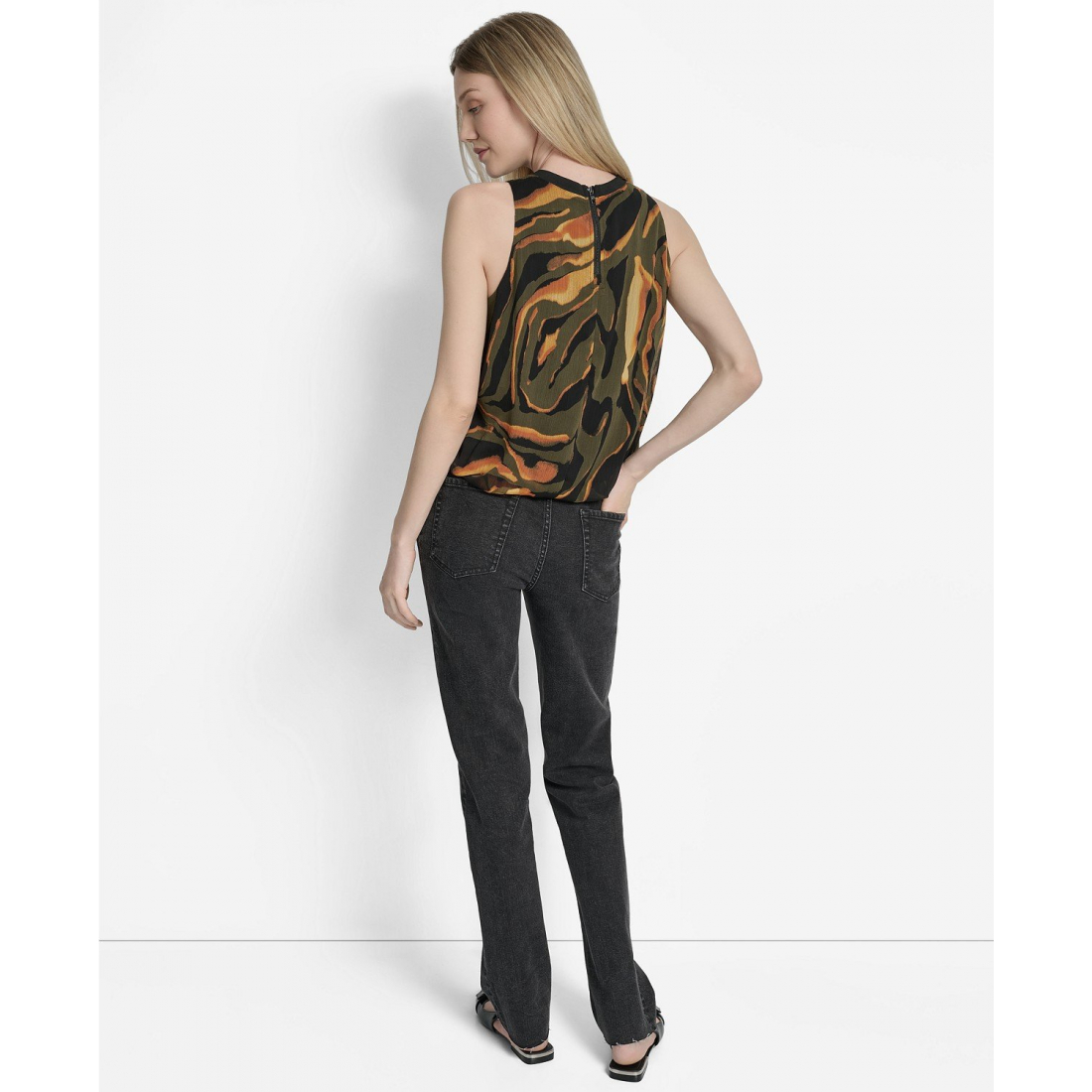 Haut sans manches 'Printed Bubble-Hem' pour Femmes