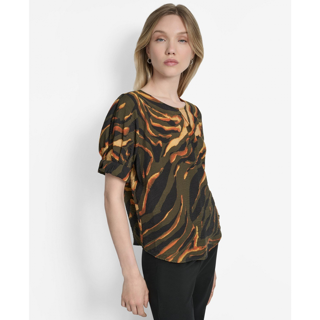 Blouse à manches courtes 'Printed Voile' pour Femmes