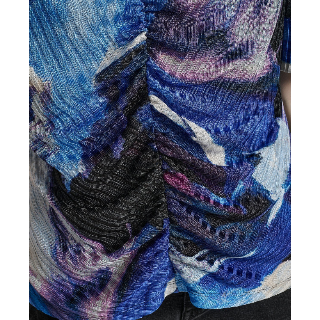 Top à manches 3/4 'Printed Puff-Sleeve Ruched' pour Femmes