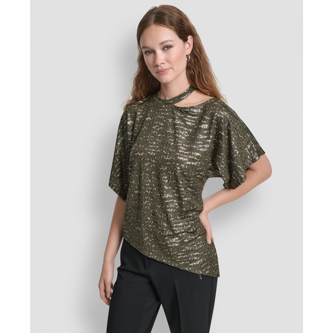 Top à manches courtes 'Cut Foil Printed' pour Femmes