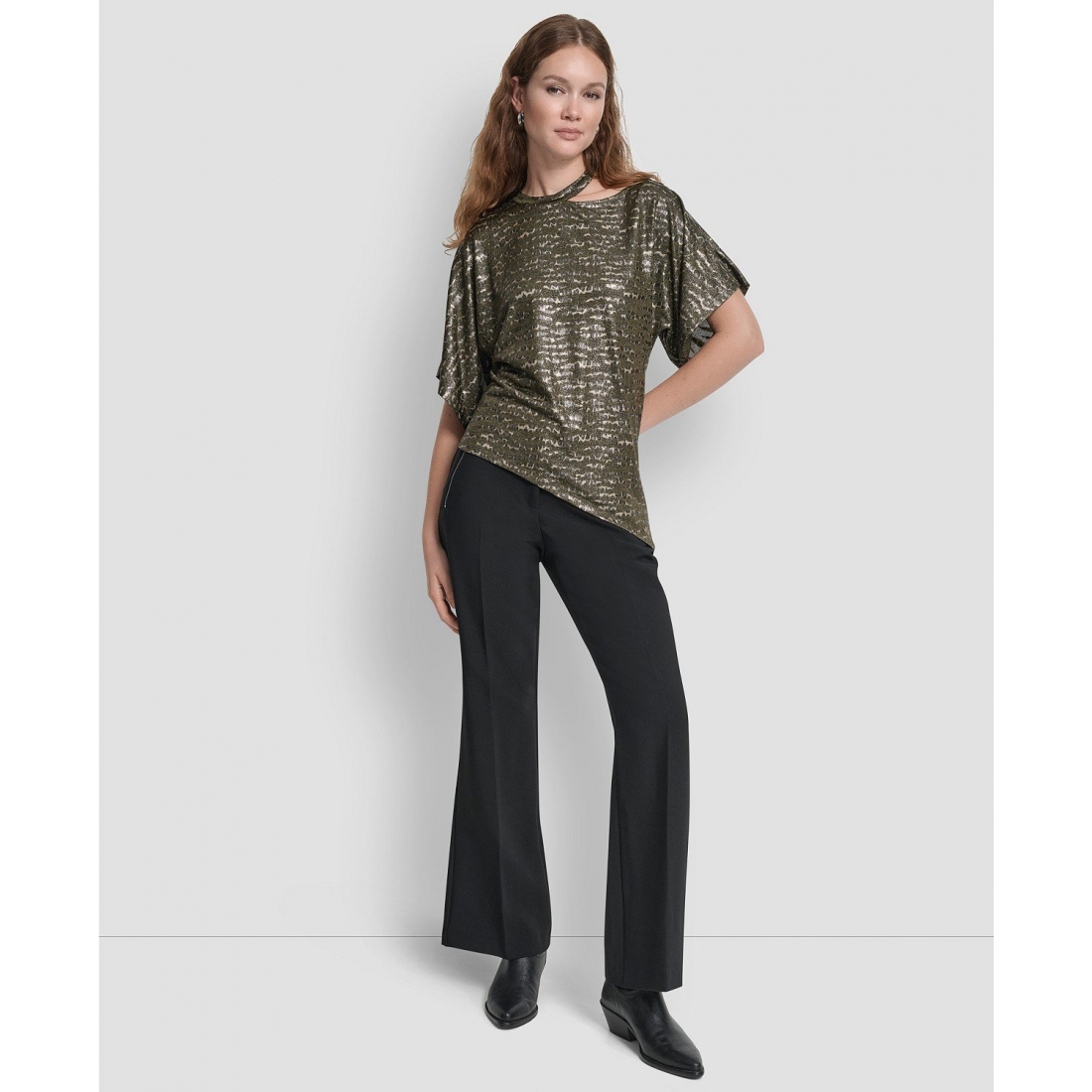 Top à manches courtes 'Cut Foil Printed' pour Femmes