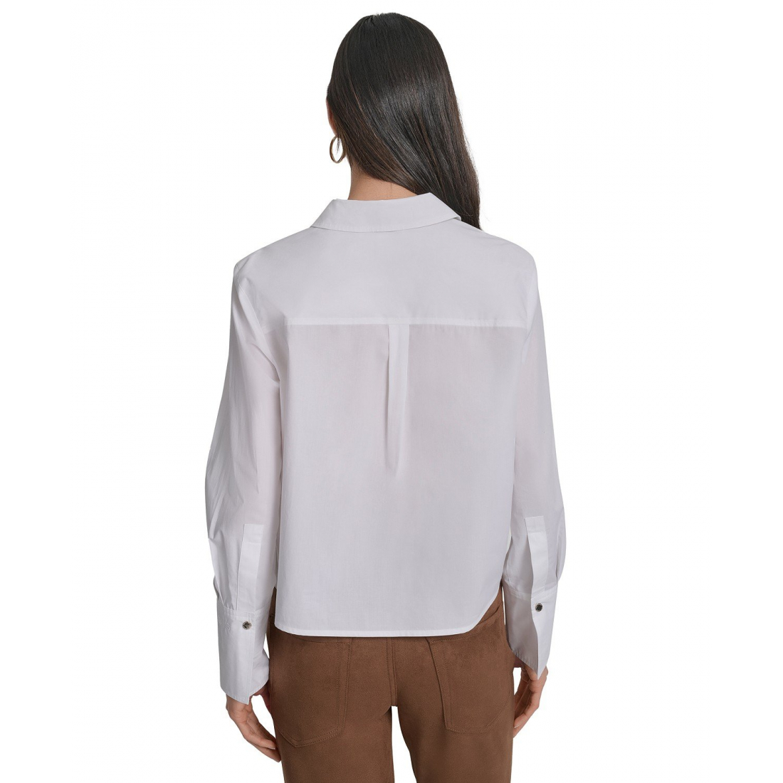 Chemise 'Collared Cotton Poplin Zip-Front' pour Femmes
