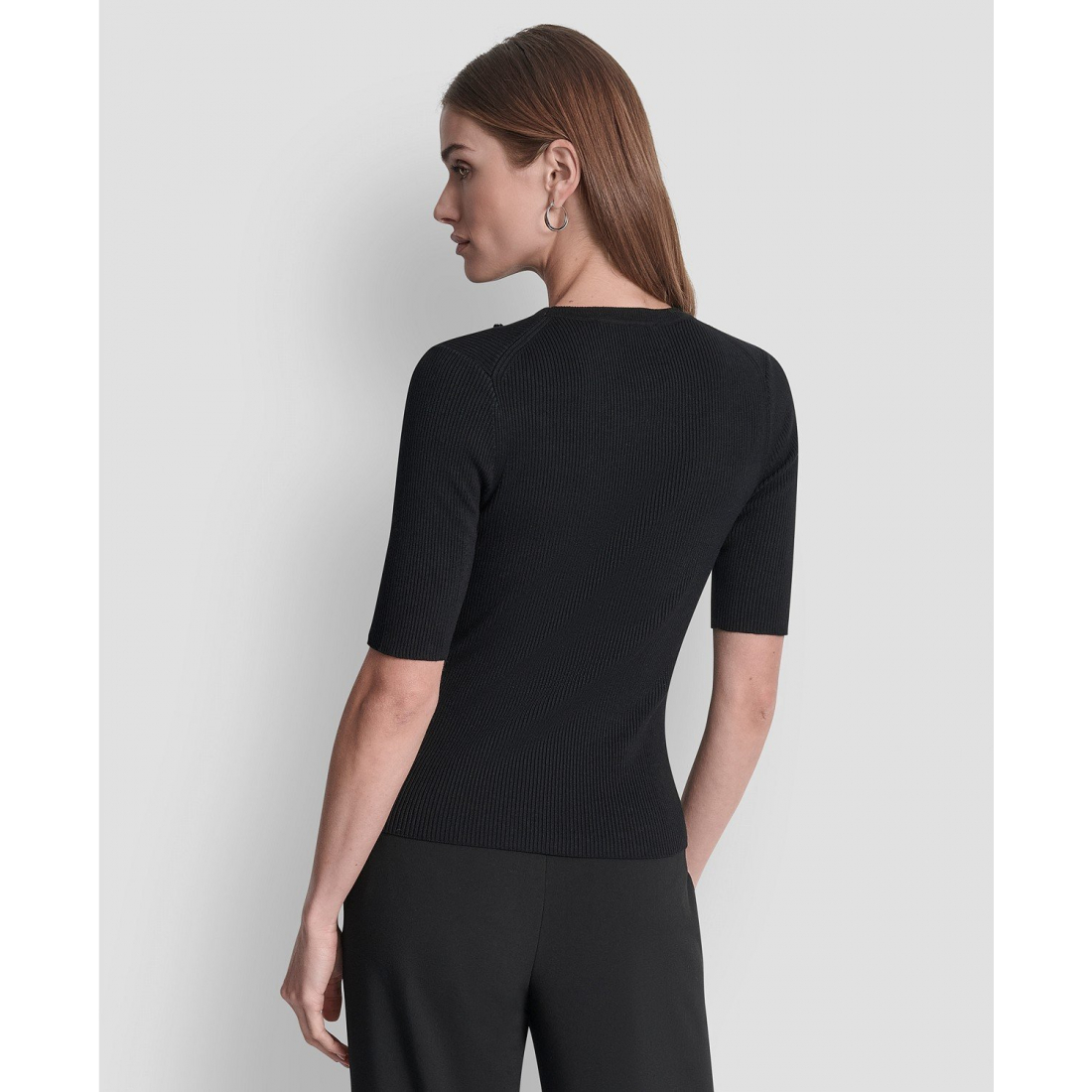 Top à manches 3/4 'Button Detail' pour Femmes