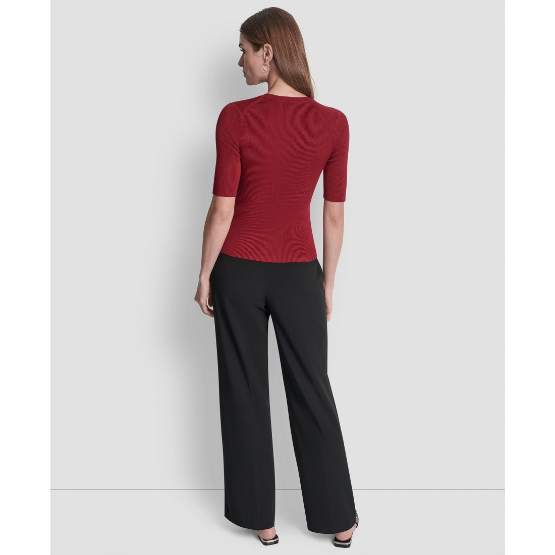 Top à manches 3/4 'Button Detail' pour Femmes