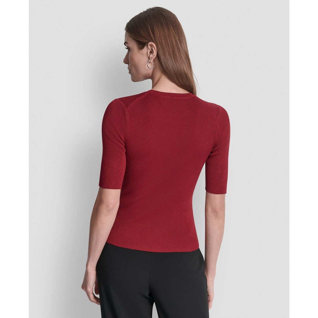 Top à manches 3/4 'Button Detail' pour Femmes