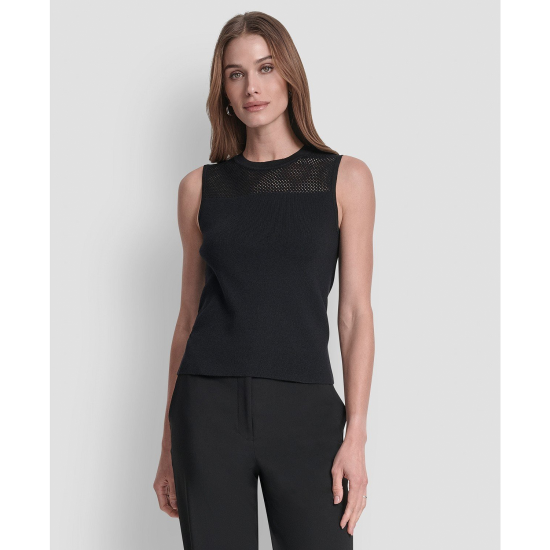 Top à manches courtes 'Mesh Yoke' pour Femmes