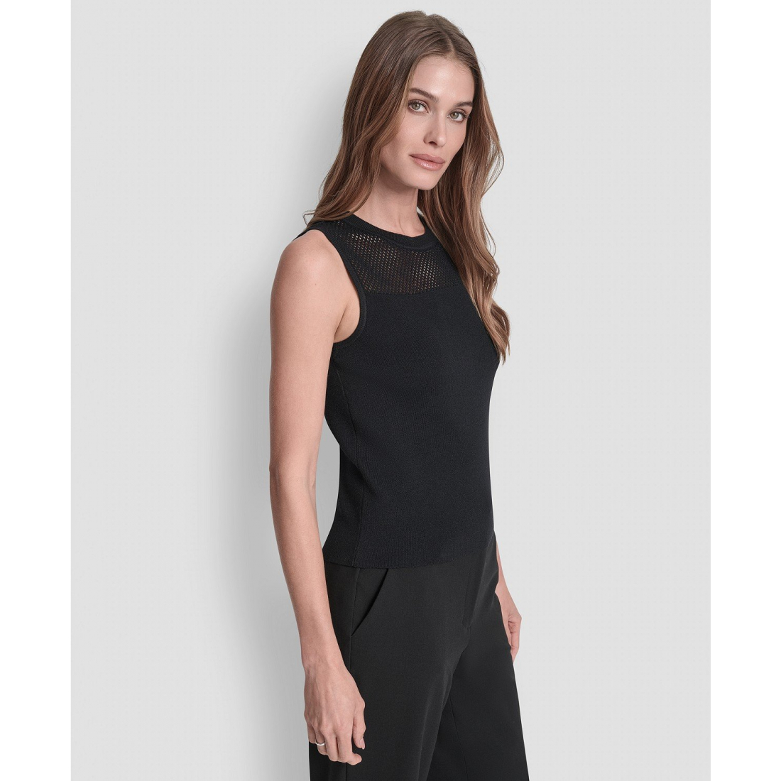 Top à manches courtes 'Mesh Yoke' pour Femmes