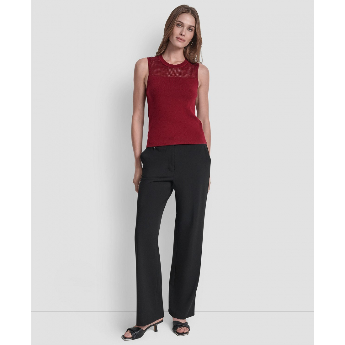 Top à manches courtes 'Mesh Yoke' pour Femmes