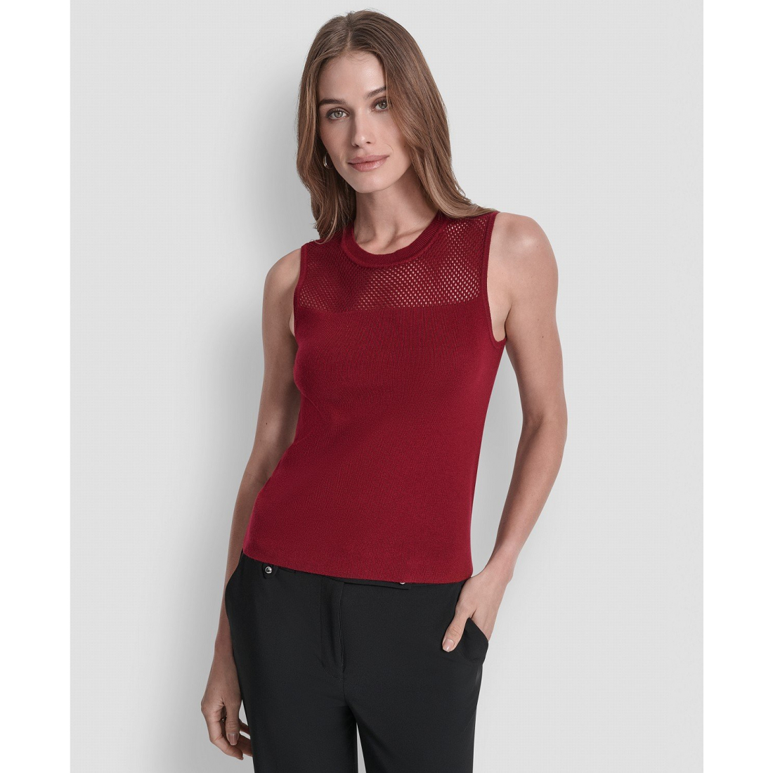Top à manches courtes 'Mesh Yoke' pour Femmes