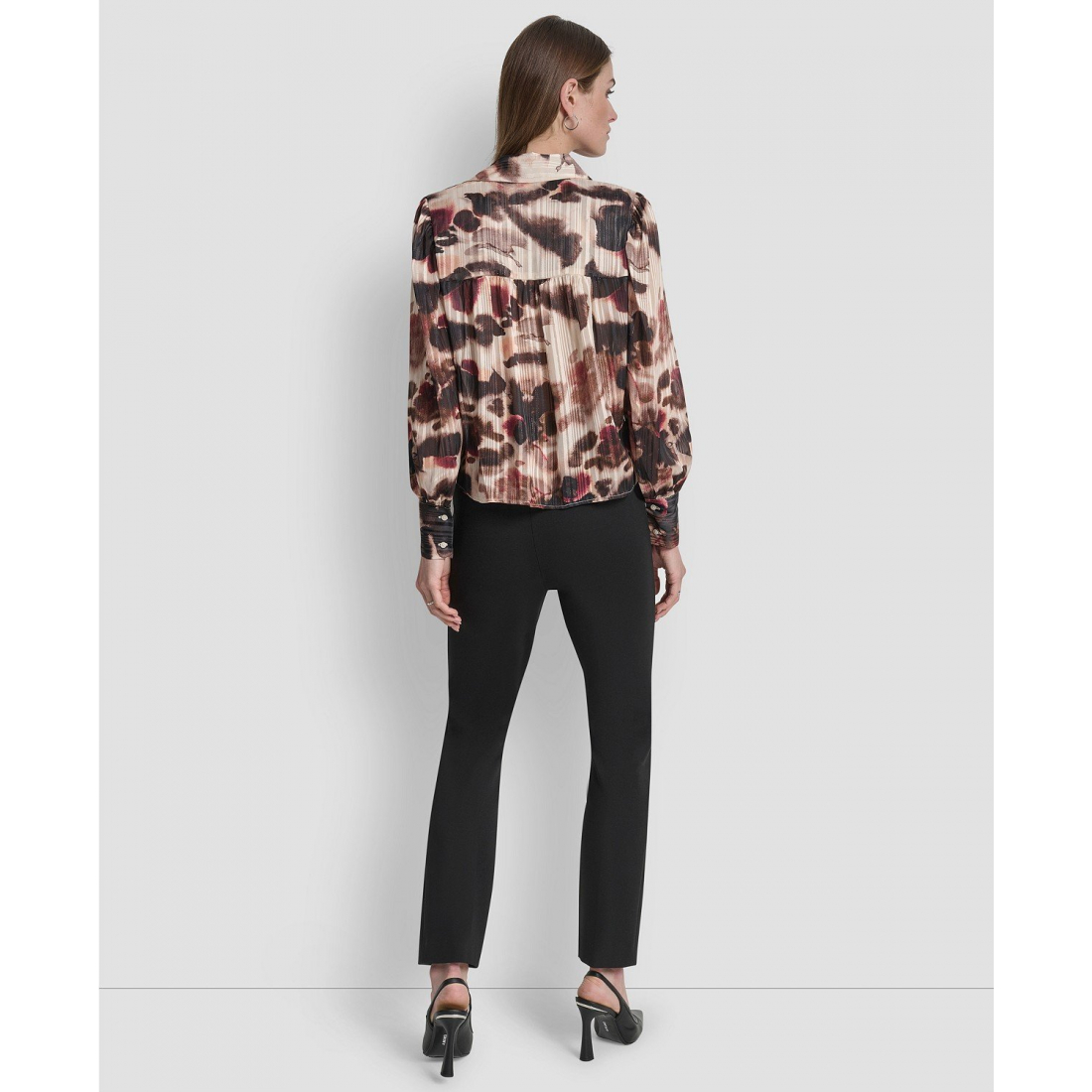 Blouse à manches longues 'Covered Placket Balloon' pour Femmes