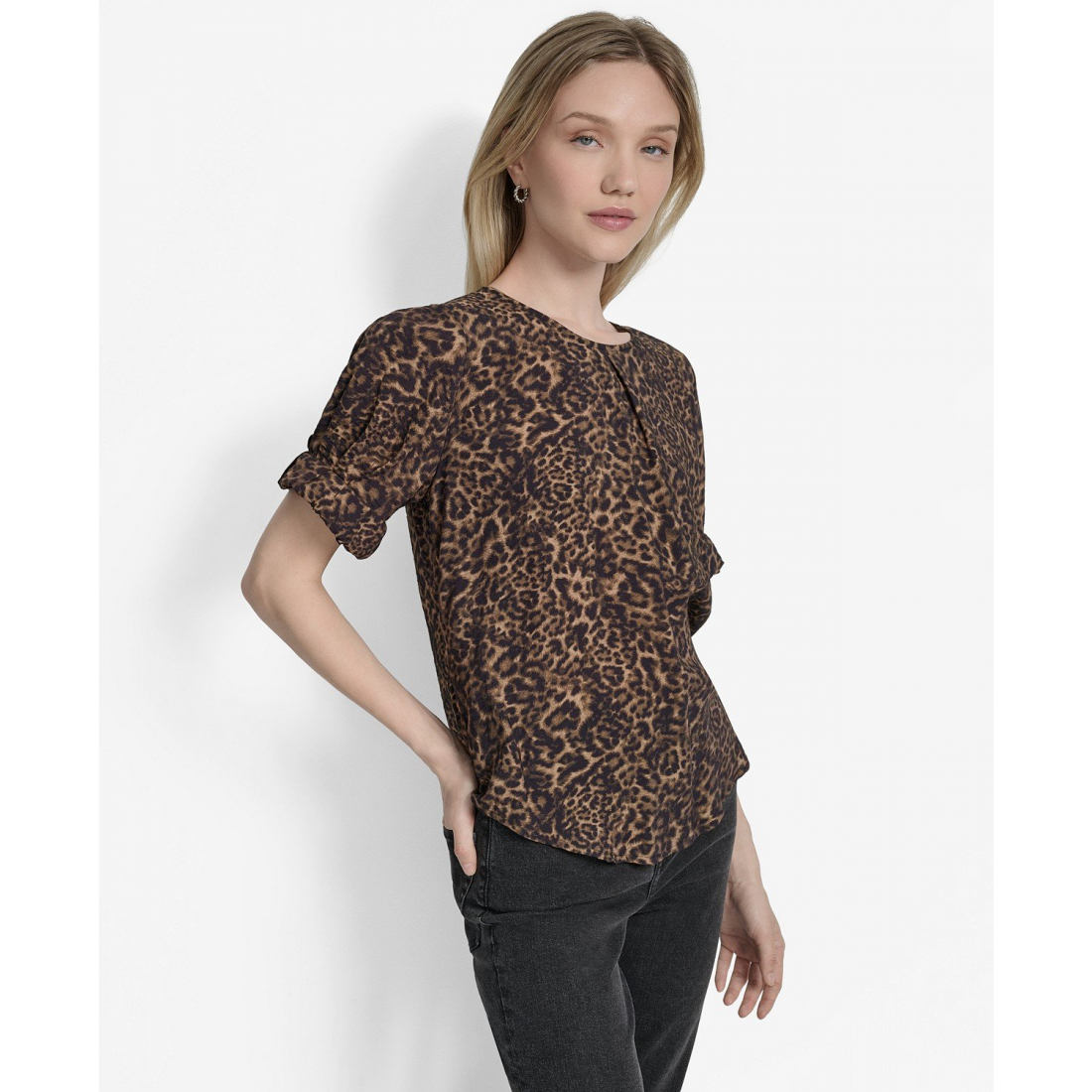 Blouse à manches courtes 'Printed Voile' pour Femmes