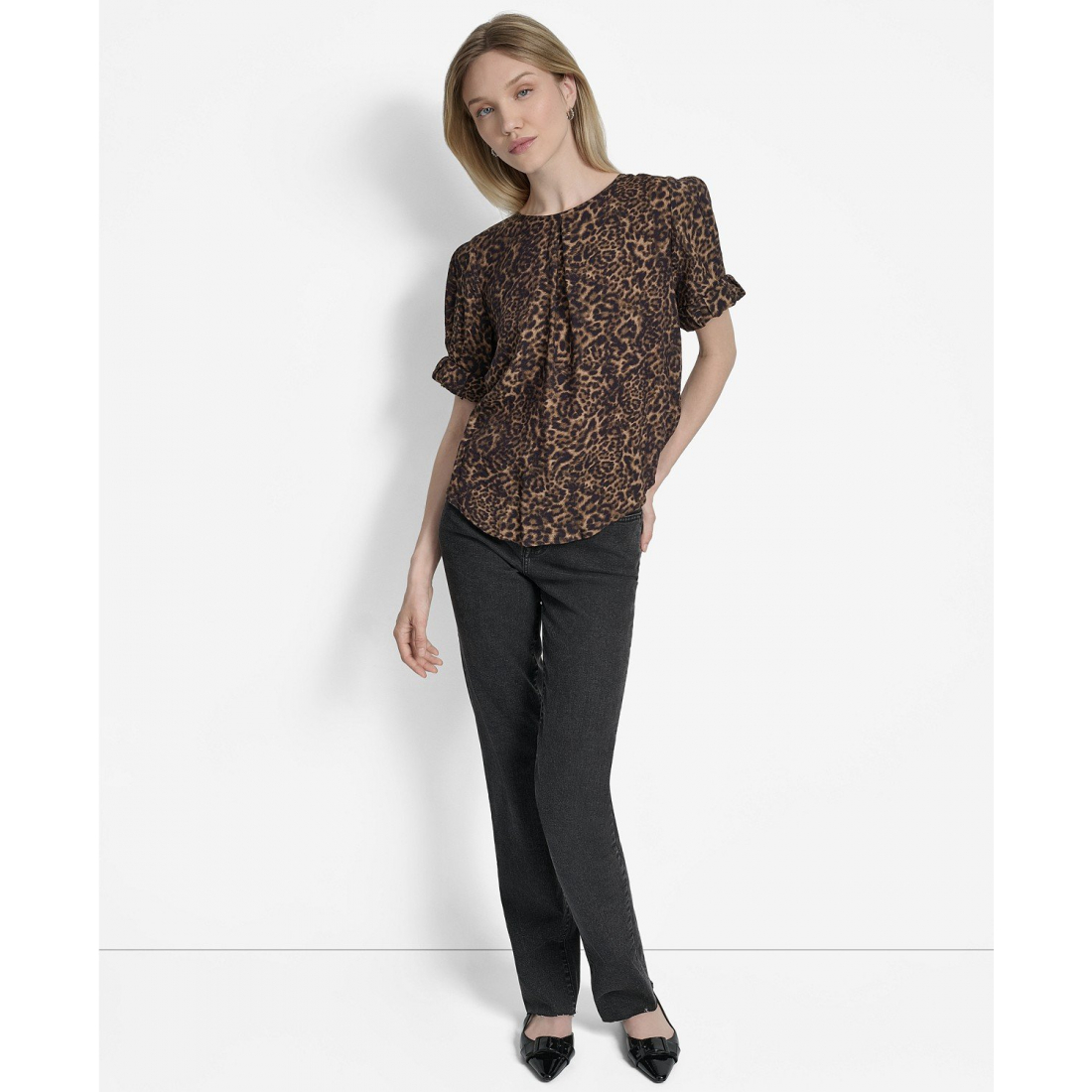 Blouse à manches courtes 'Printed Voile' pour Femmes