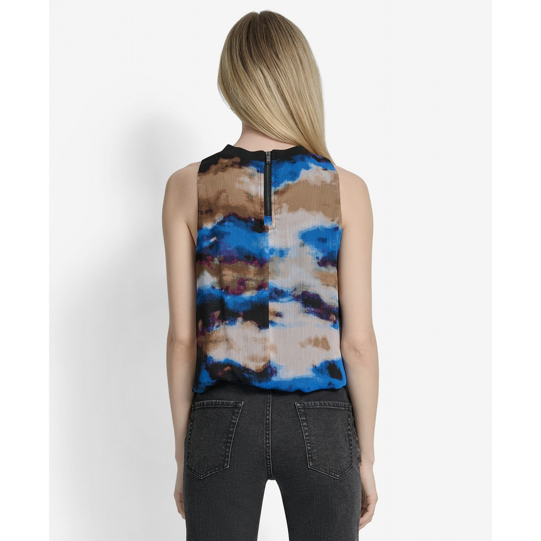 Haut sans manches 'Printed Bubble-Hem' pour Femmes