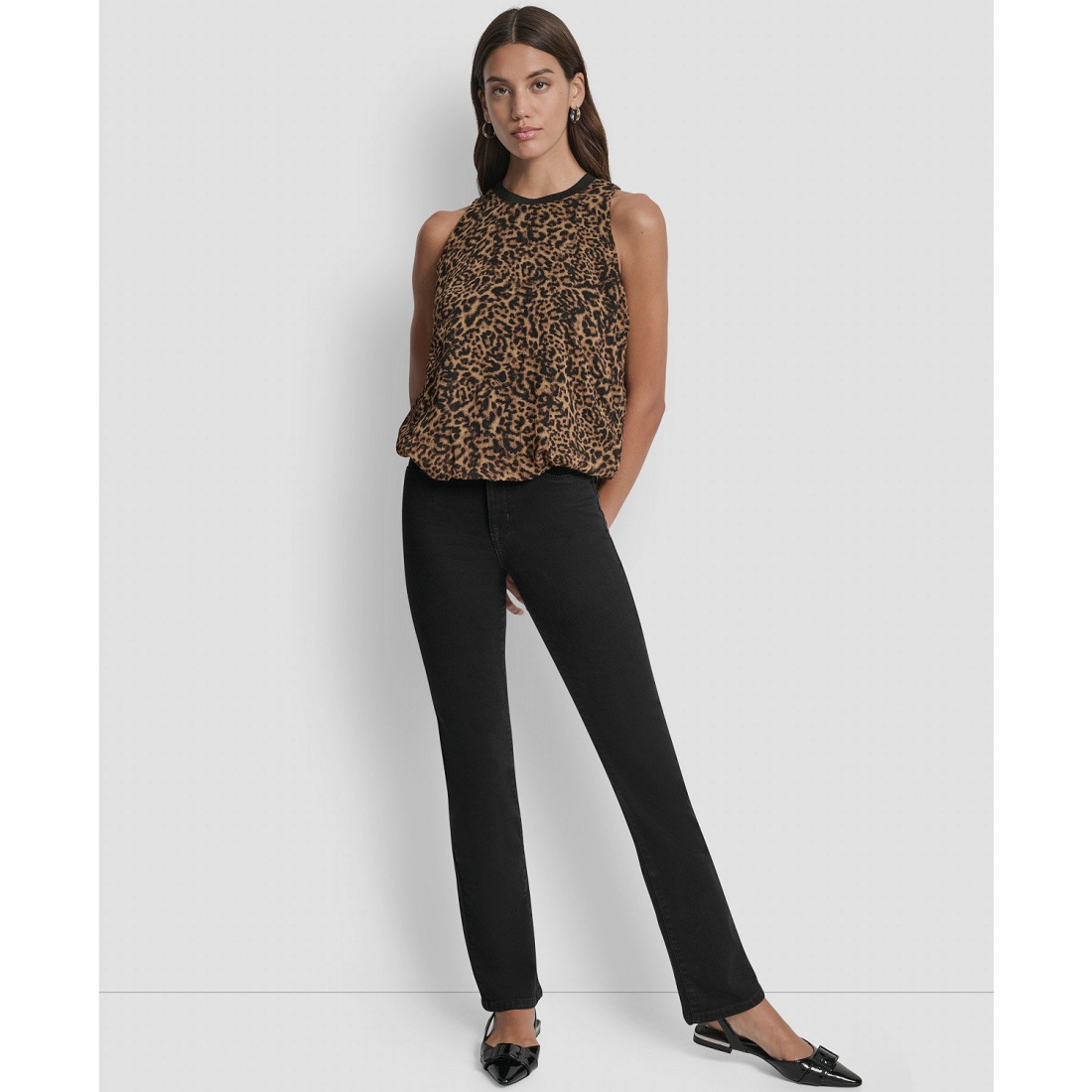 Haut sans manches 'Printed Bubble-Hem' pour Femmes