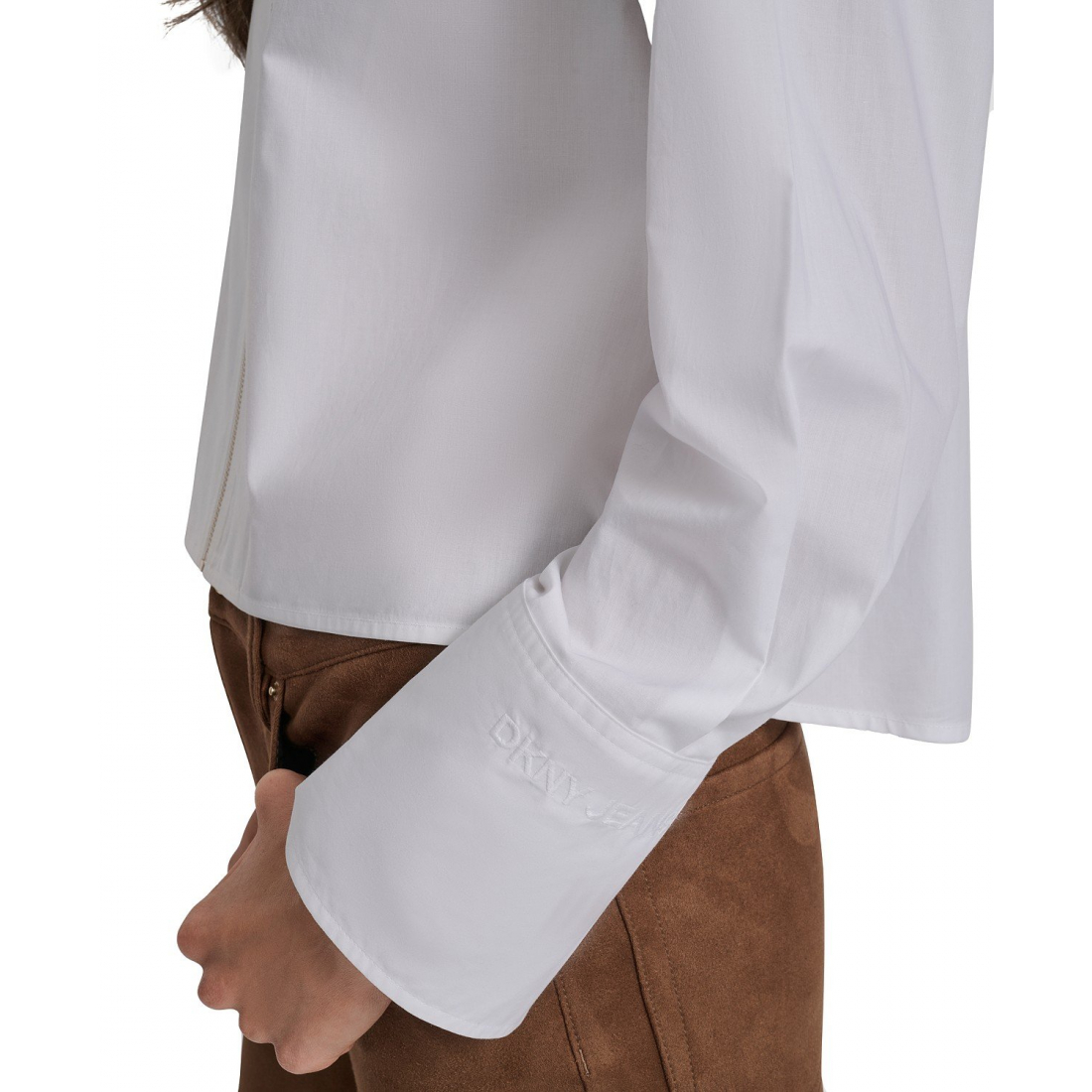 Chemise 'Collared Cotton Poplin Zip-Front' pour Femmes