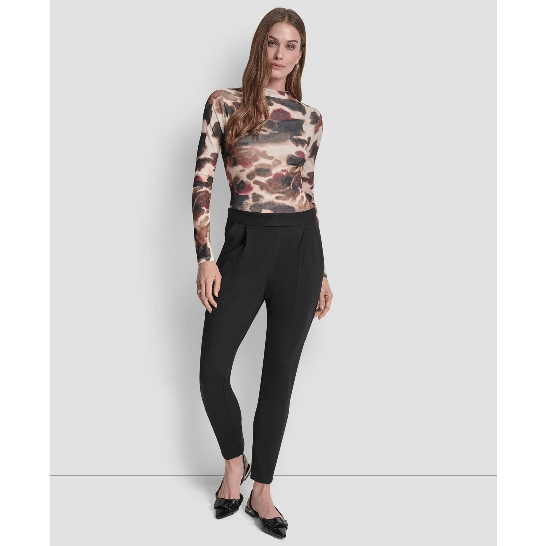 Women's 'Double Pleated Ponte Mid Rise' Trousers