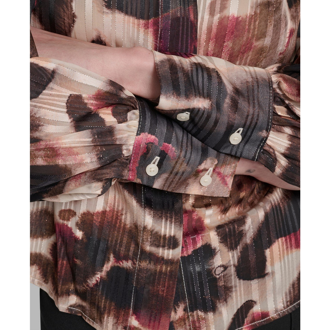 Blouse à manches longues 'Covered Placket Balloon' pour Femmes