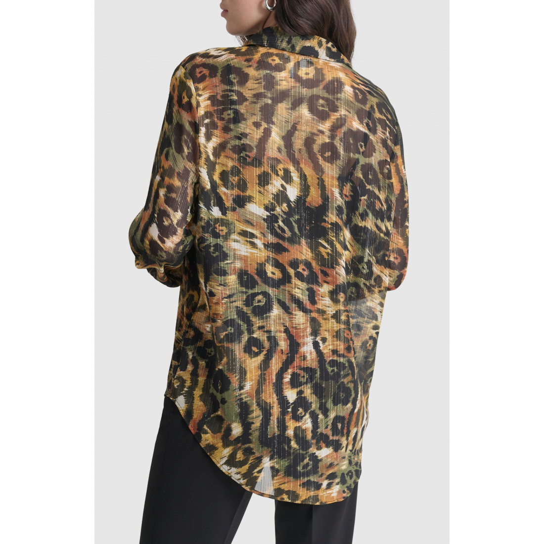 Chemise 'Metallic Animal Print Button-Up' pour Femmes