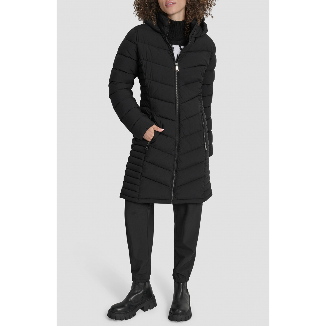Veste matelassée 'Cire Packable Hooded Longline' pour Femmes