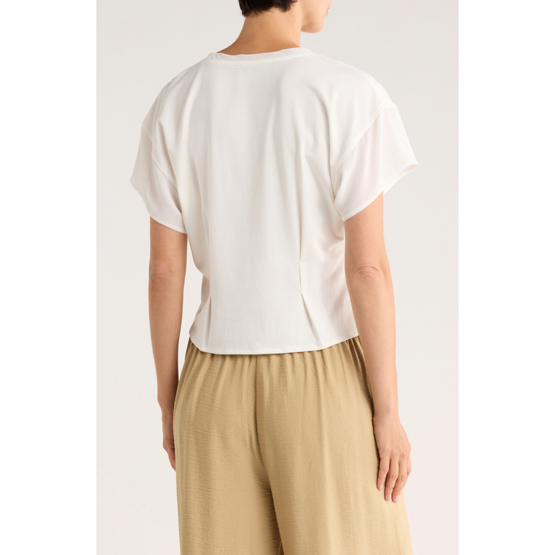 Top à manches courtes 'Mixed Media Knit' pour Femmes