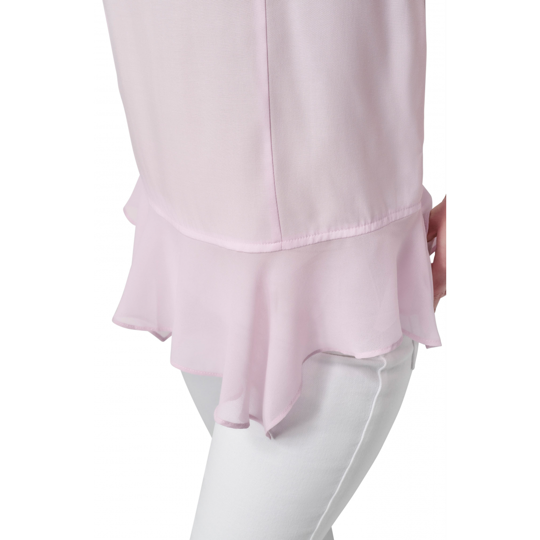 Top à manches courtes 'Handkerchief Hem Mixed Media' pour Femmes