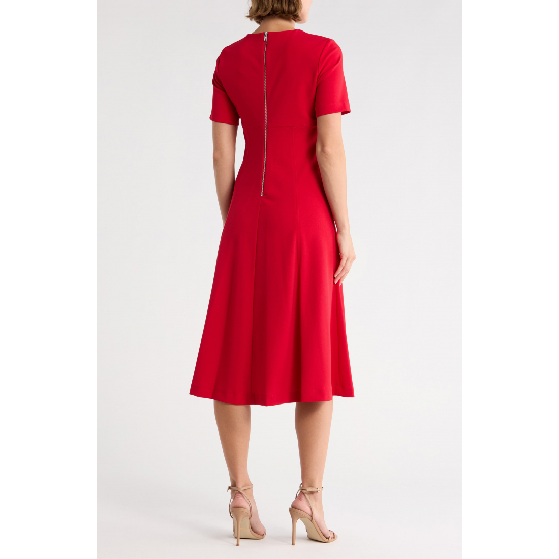 Robe ajustée et évasée 'Jewel Neck' pour Femmes