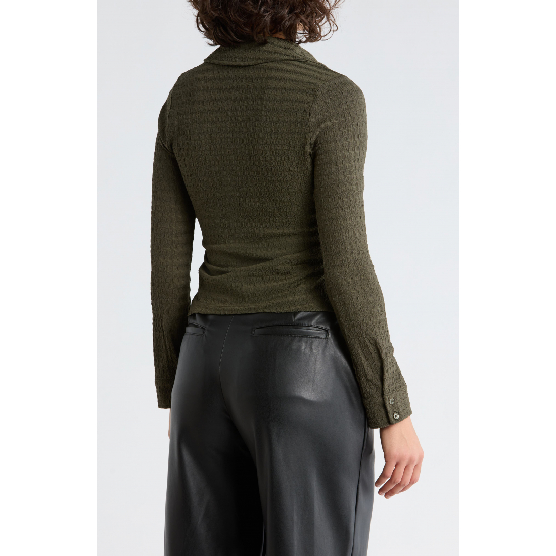 Top à manches longues 'Lace Slim Button Front' pour Femmes