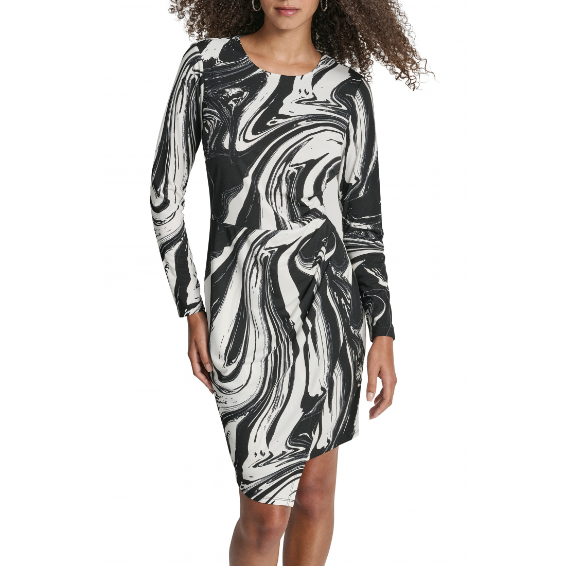 Robe fourreau 'Long Sleeve Ruched' pour Femmes