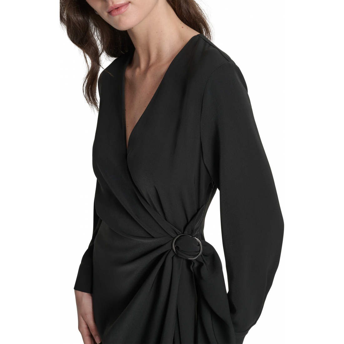 Robe Midi 'Long Sleeve Faux Wrap' pour Femmes