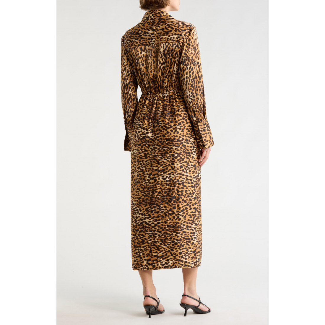 Robe Midi 'Cheetah Print Satin' pour Femmes