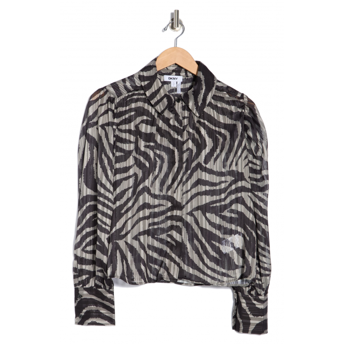 Chemise 'Metallic Shadow Stripe Long Sleeve Button-Up' pour Femmes