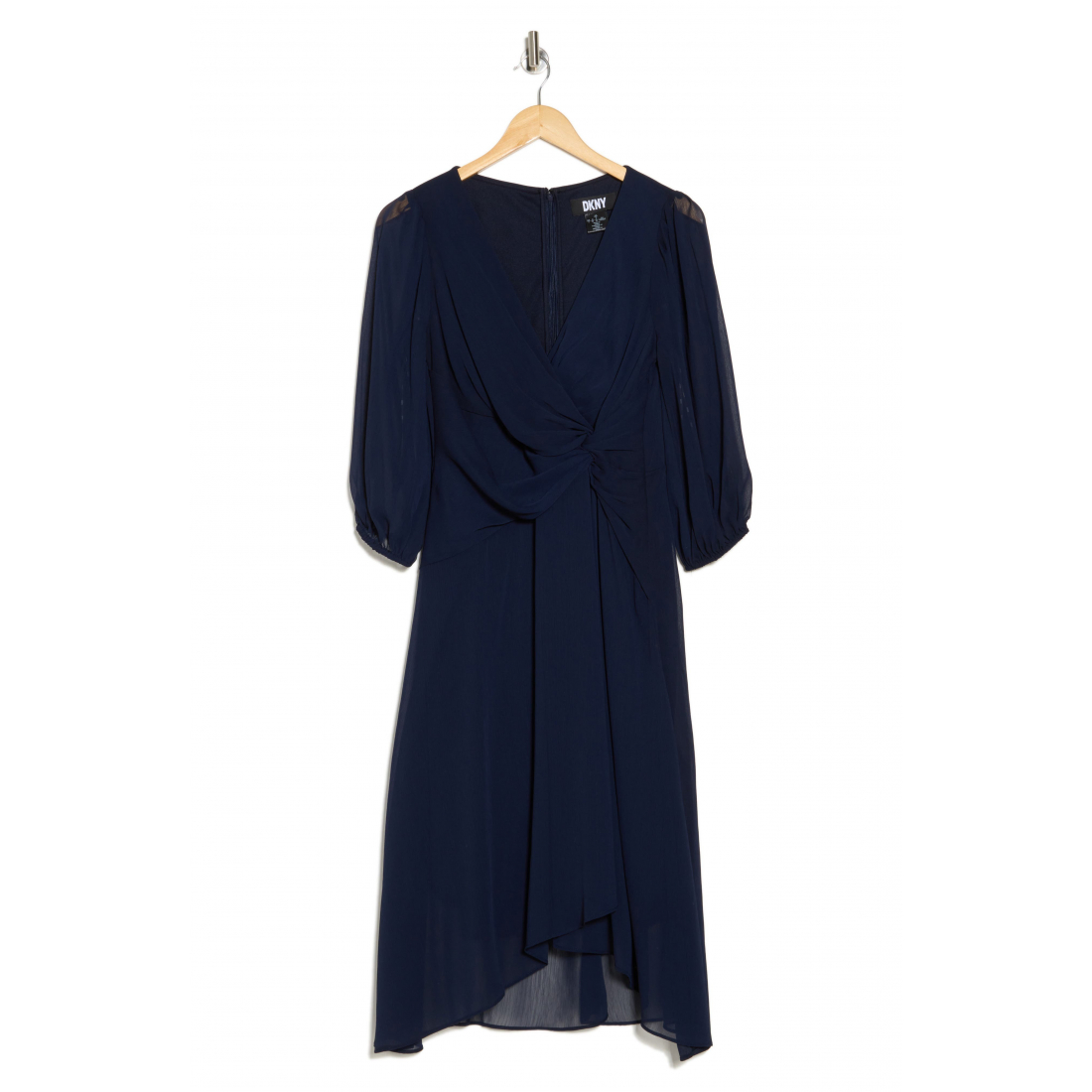 Robe Midi 'Puff Sleeve Faux Wrap' pour Femmes