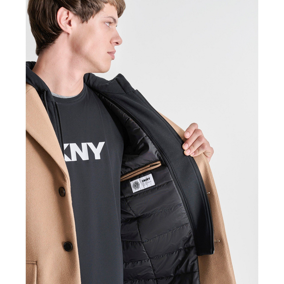 Manteau 'Removable Hood Notch-Lapel' pour Hommes