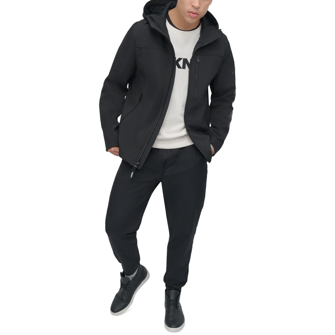 Men's 'Zip-Front Hooded Logo' Rain Jacket