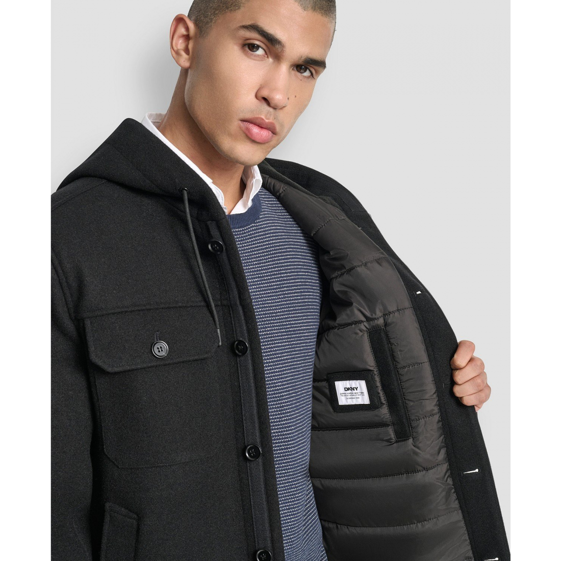 Surchemise 'Faux Wool Hooded' pour Hommes