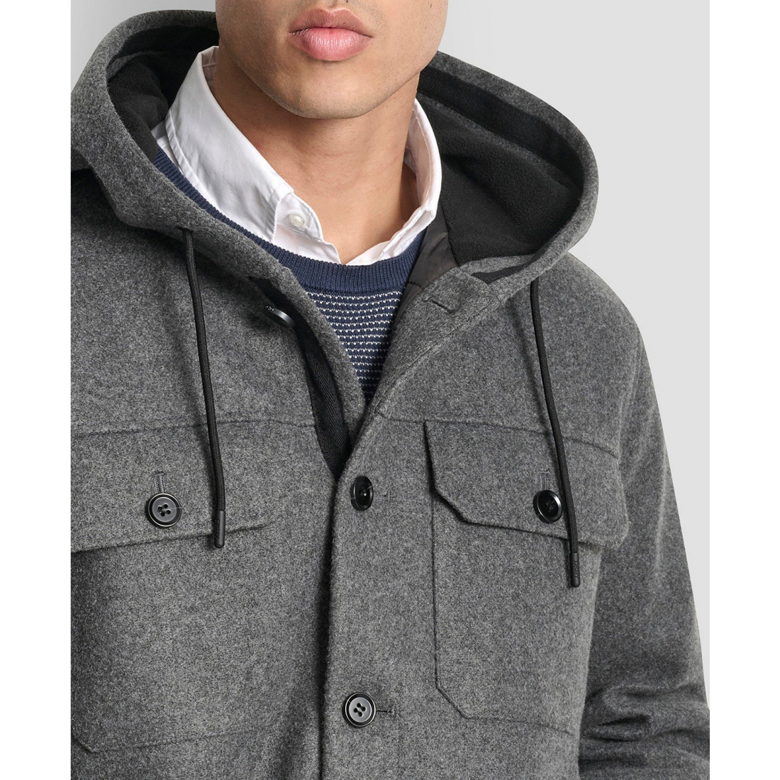 Surchemise 'Faux Wool Hooded' pour Hommes