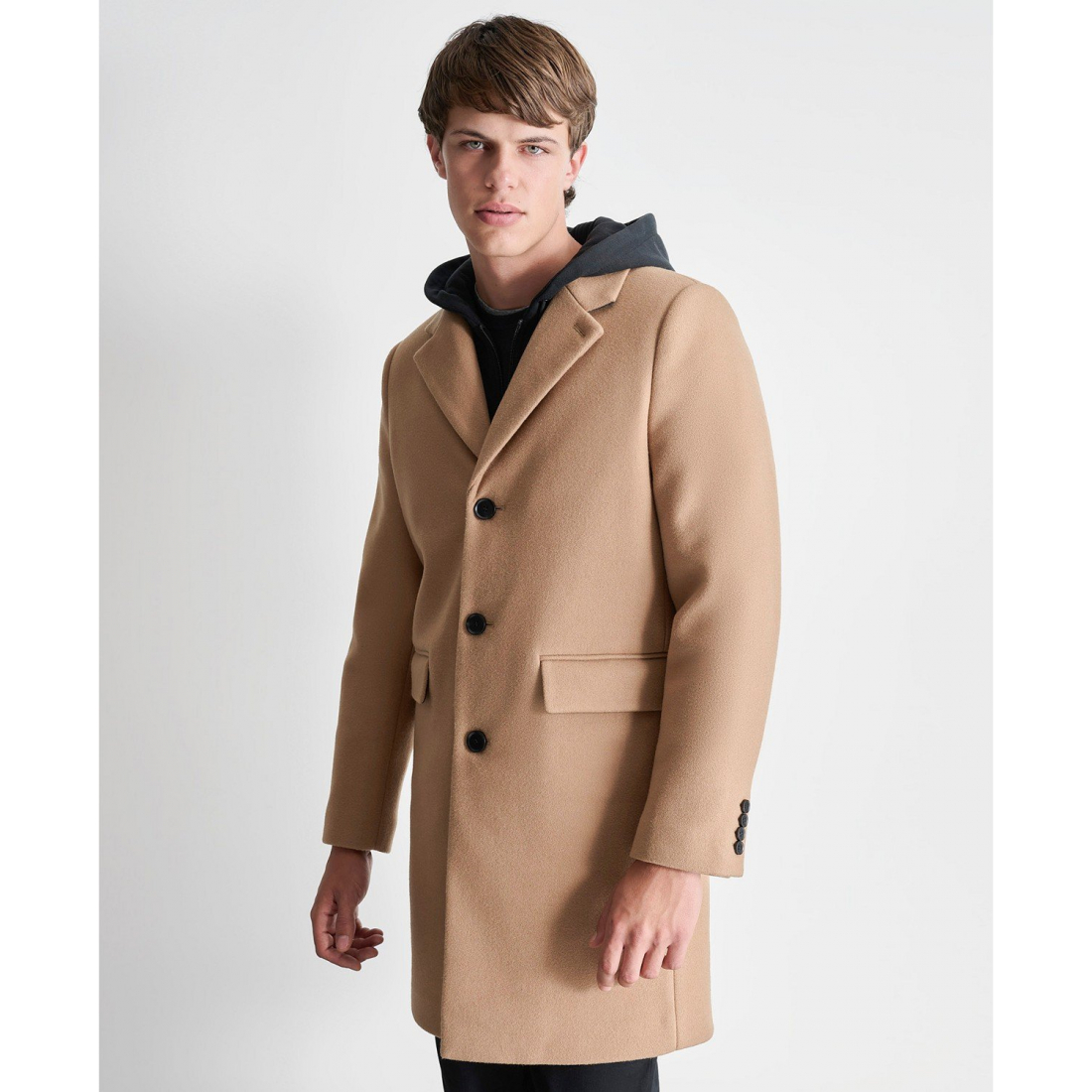 Manteau 'Removable Hood Notch-Lapel' pour Hommes