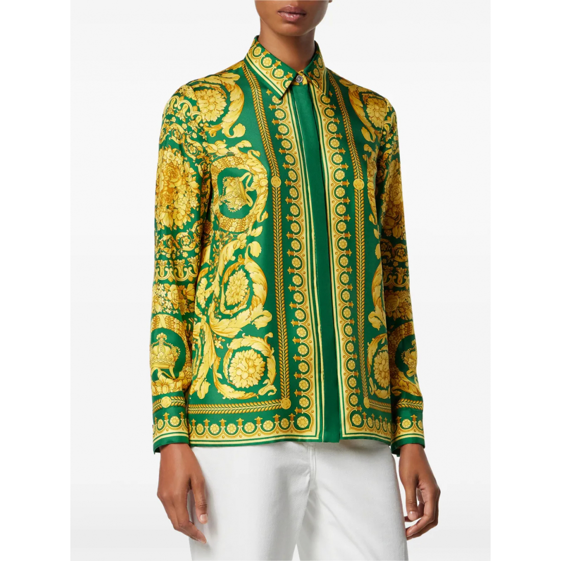Women's 'Barocco-Print Silk' Shirt