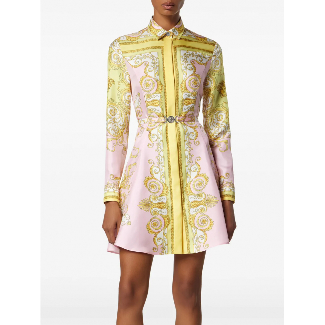 Women's 'Baroque-Print Belted' Mini Dress