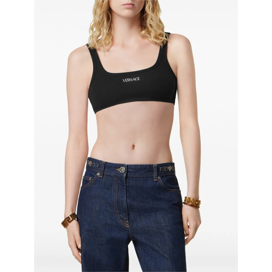 Women's 'Embroidered-Logo' Bra Top